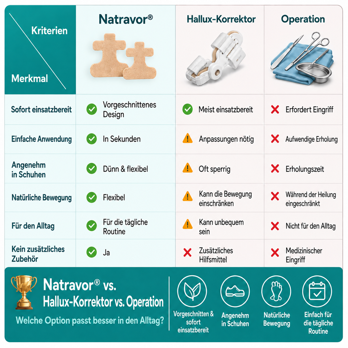 🏅 Natravor® Patch botanique confort pour hallux valgus 👠 Soin des pieds flexible + formule de confort d’inspiration végétale